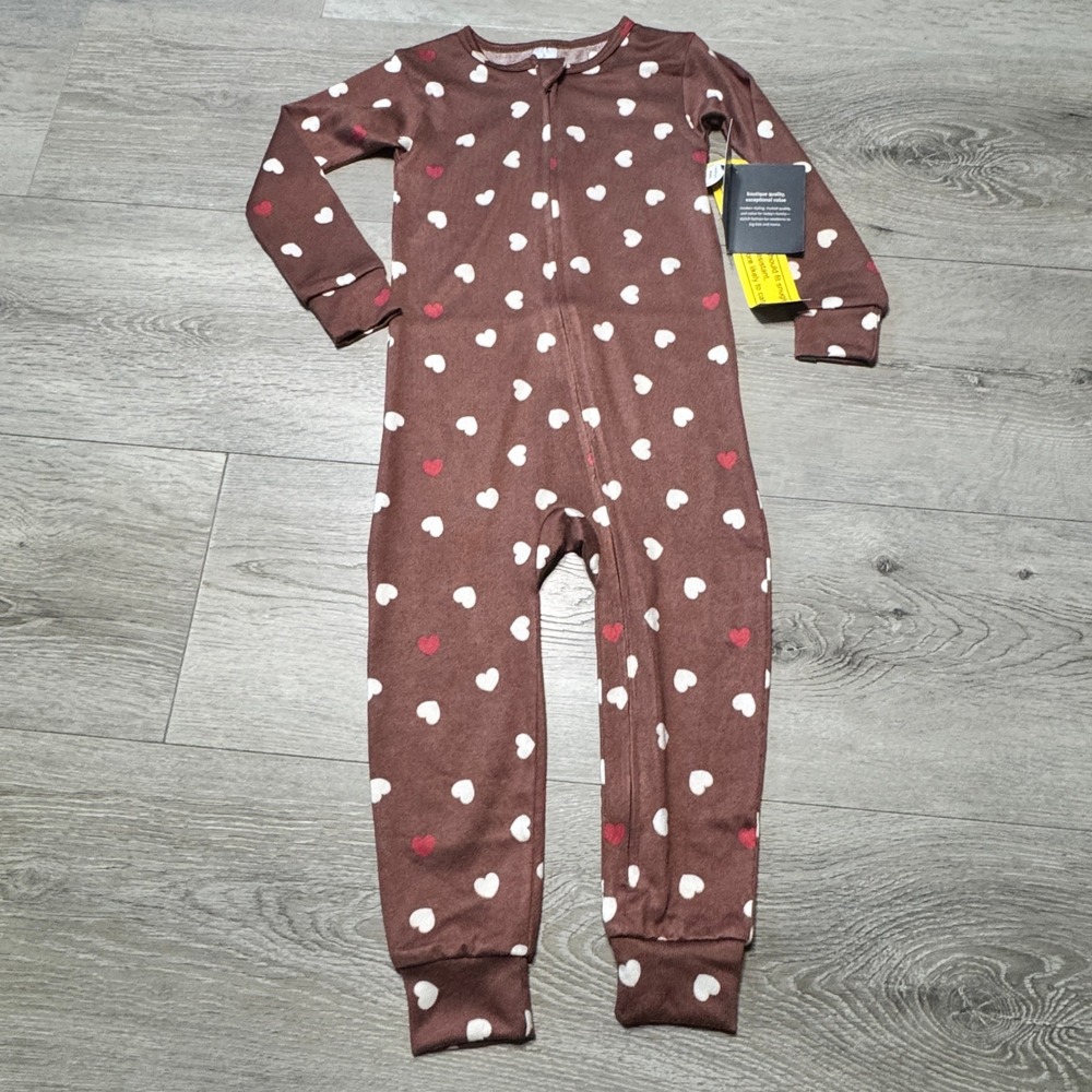 NWT Modern Moments by Gerber Toddler Girl Heart Print Snug Fit Pajama Sleeper 3T